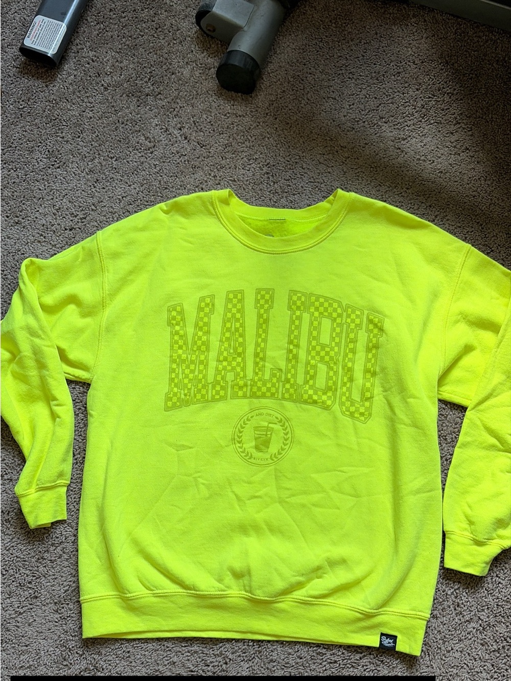 Malibu Neon Yellow Crewneck Sweatshirt - Malibu